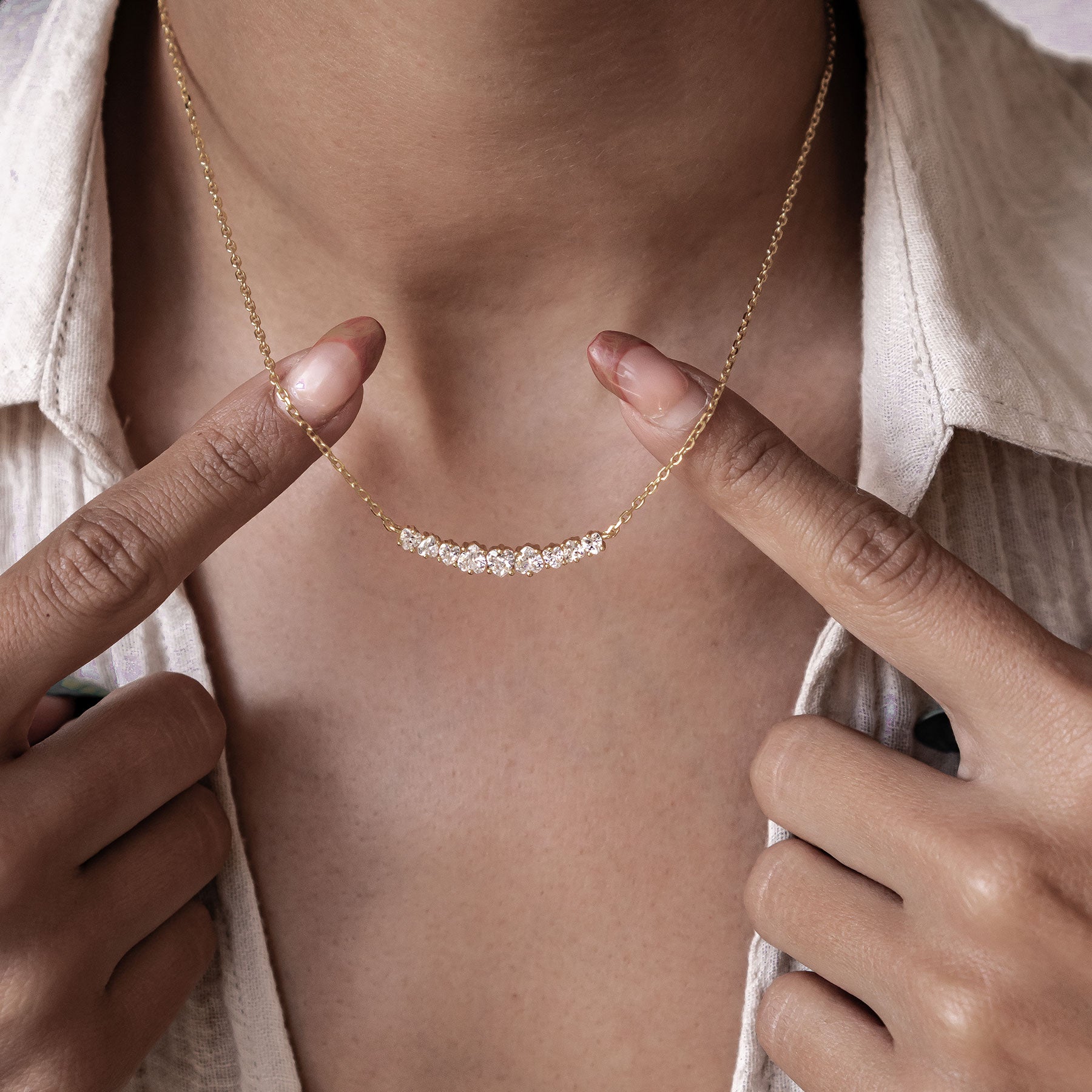 Herz Tennis Halskette aus Sterlingsilber