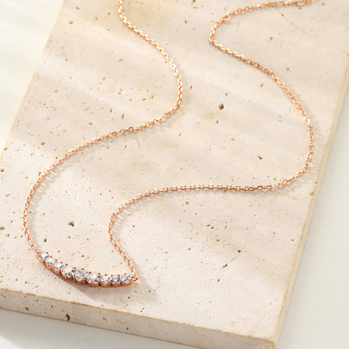 Herz Tennis Halskette aus Sterlingsilber