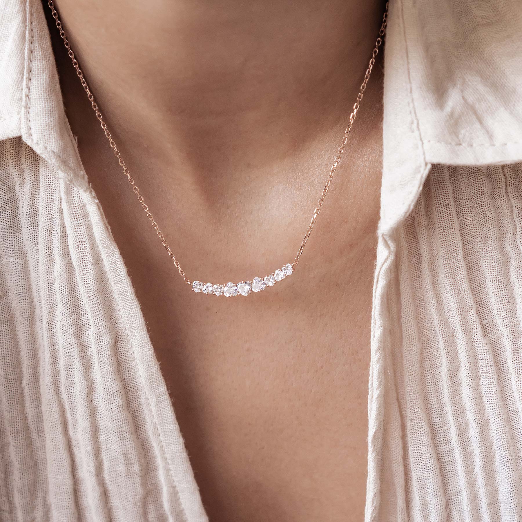 Herz Tennis Halskette aus Sterlingsilber