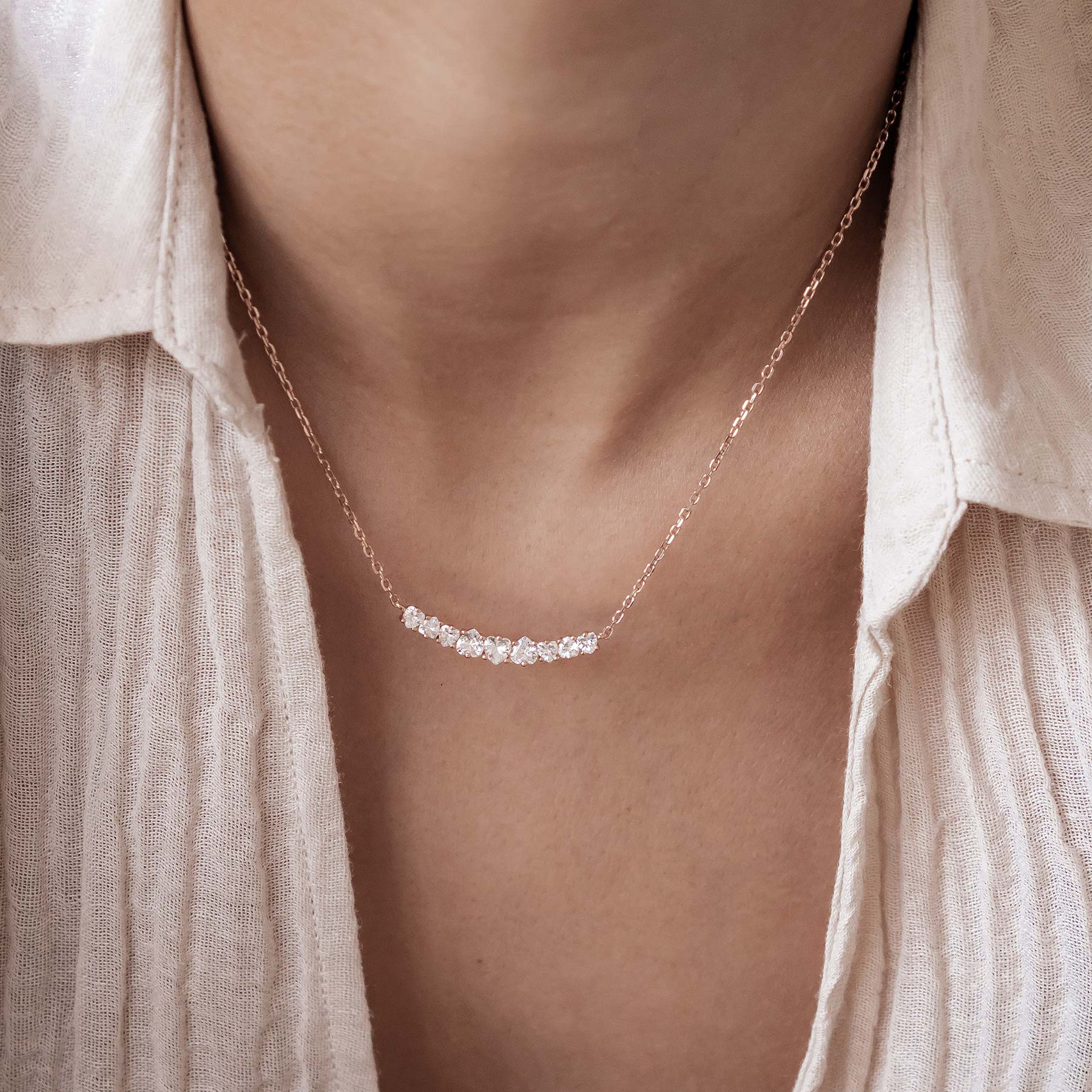 Herz Tennis Halskette aus Sterlingsilber