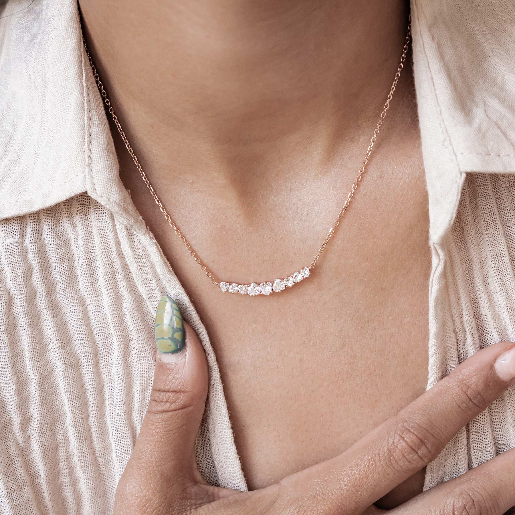 Herz Tennis Halskette aus Sterlingsilber