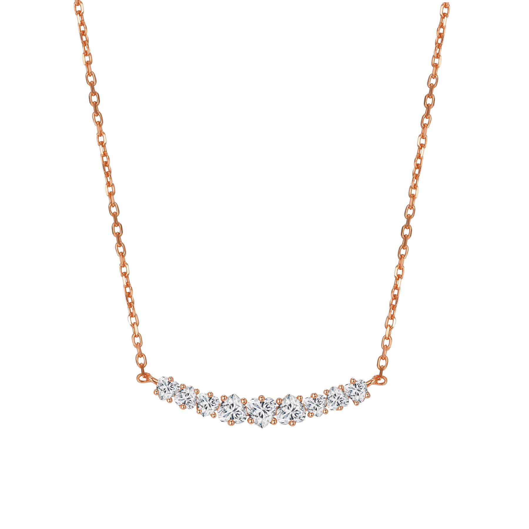 Herz Tennis Halskette aus Sterlingsilber