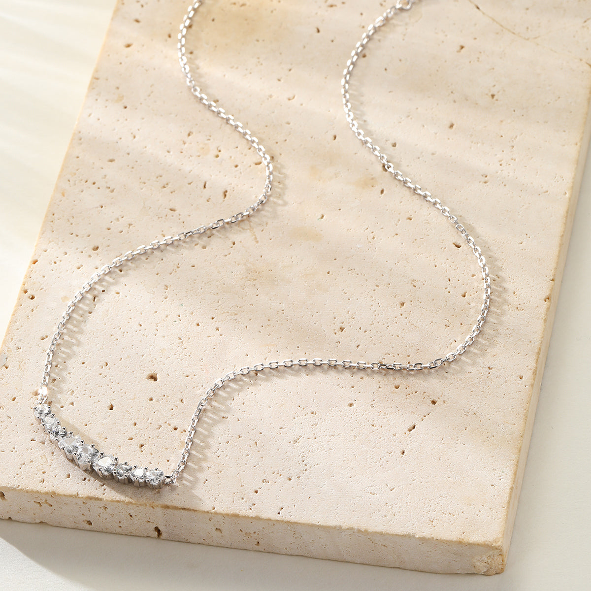 Herz Tennis Halskette aus Sterlingsilber