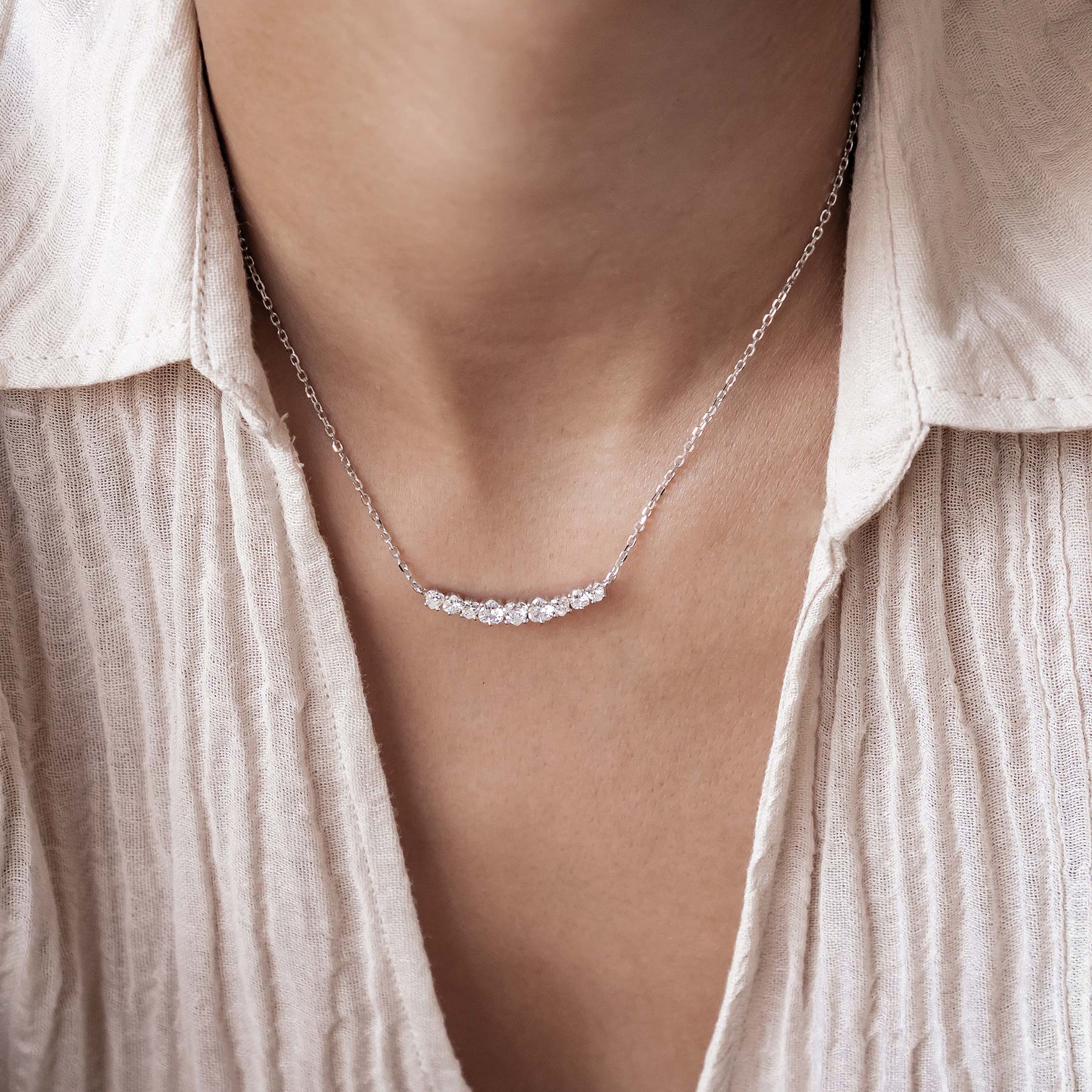 Herz Tennis Halskette aus Sterlingsilber