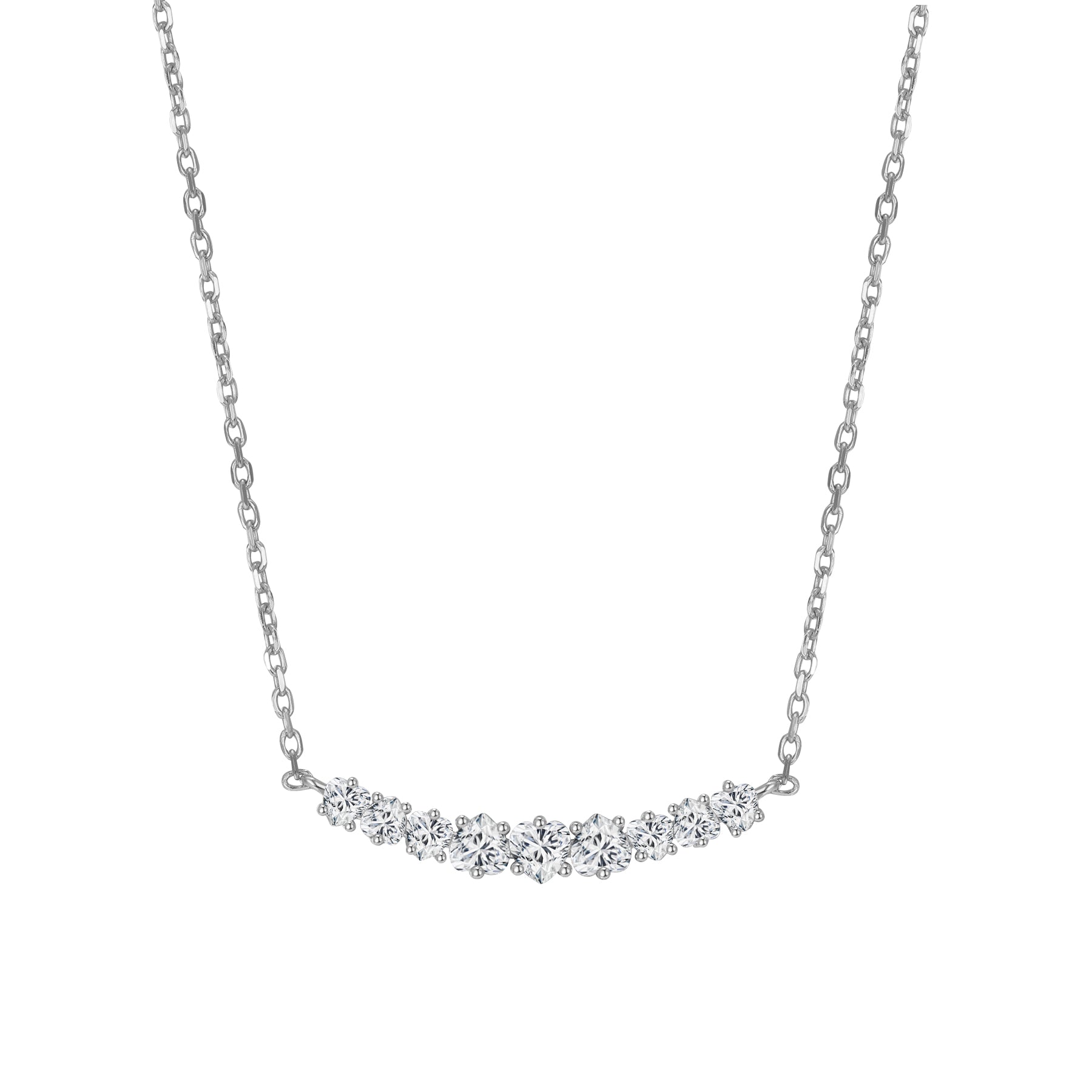 Herz Tennis Halskette aus Sterlingsilber