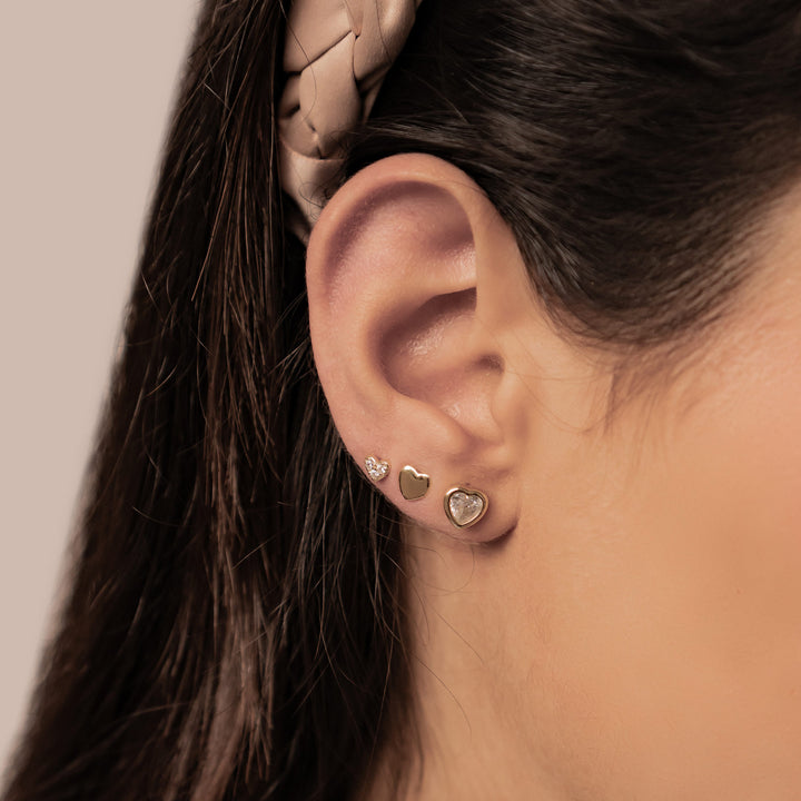 Set Boucles d’Oreilles Cœurs Trio Argent Sterling