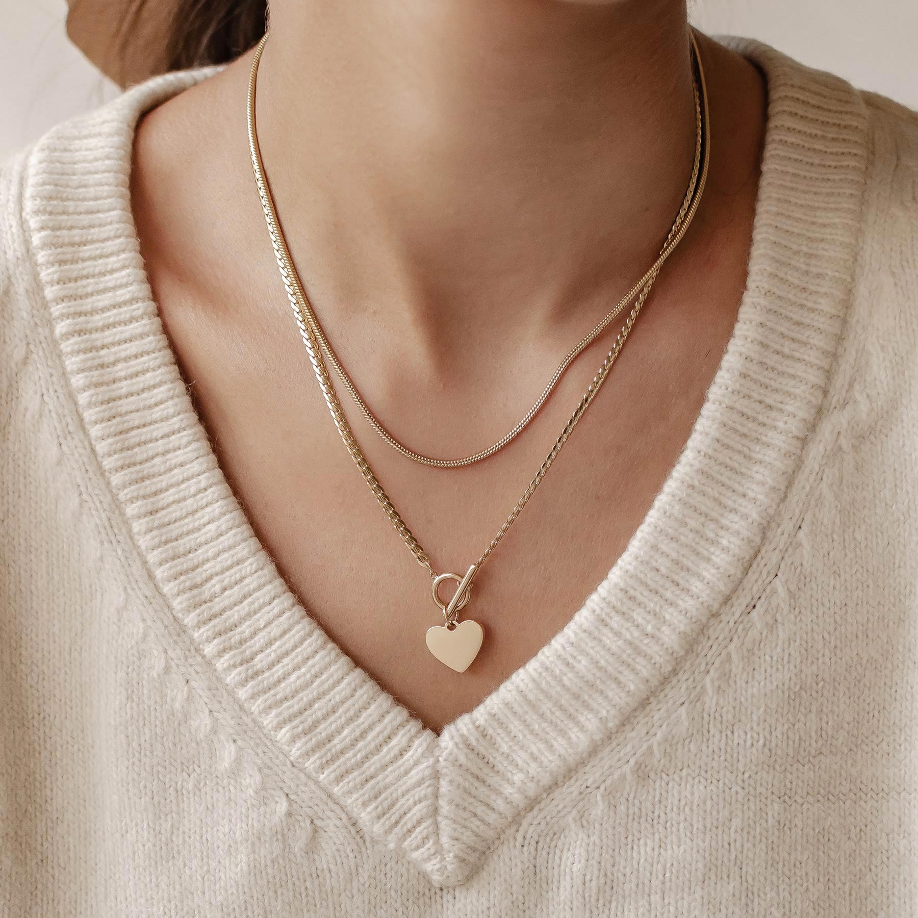 Set Collares Corazón y Cadena Serpiente Waterproof