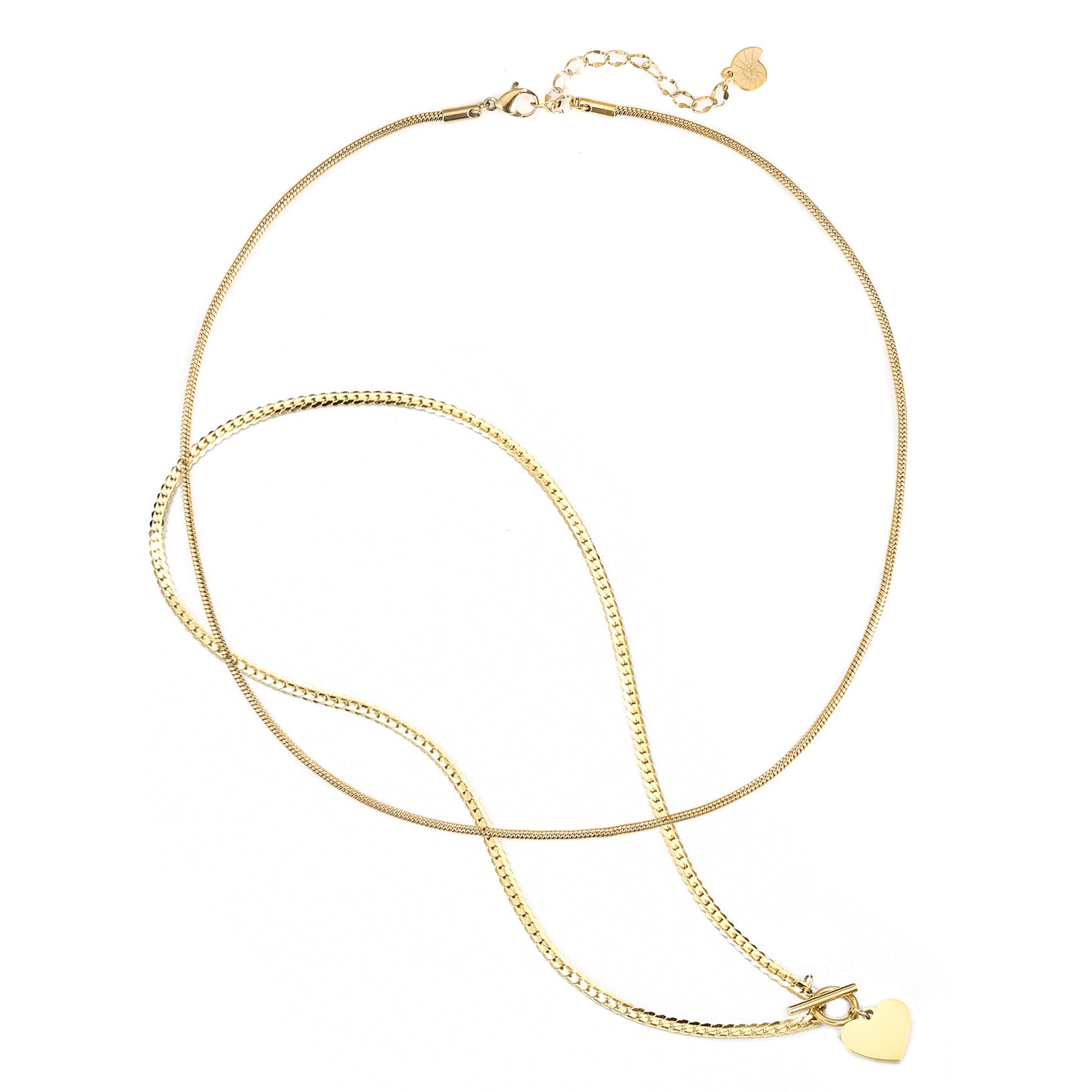 Set Collares Corazón y Cadena Serpiente Waterproof