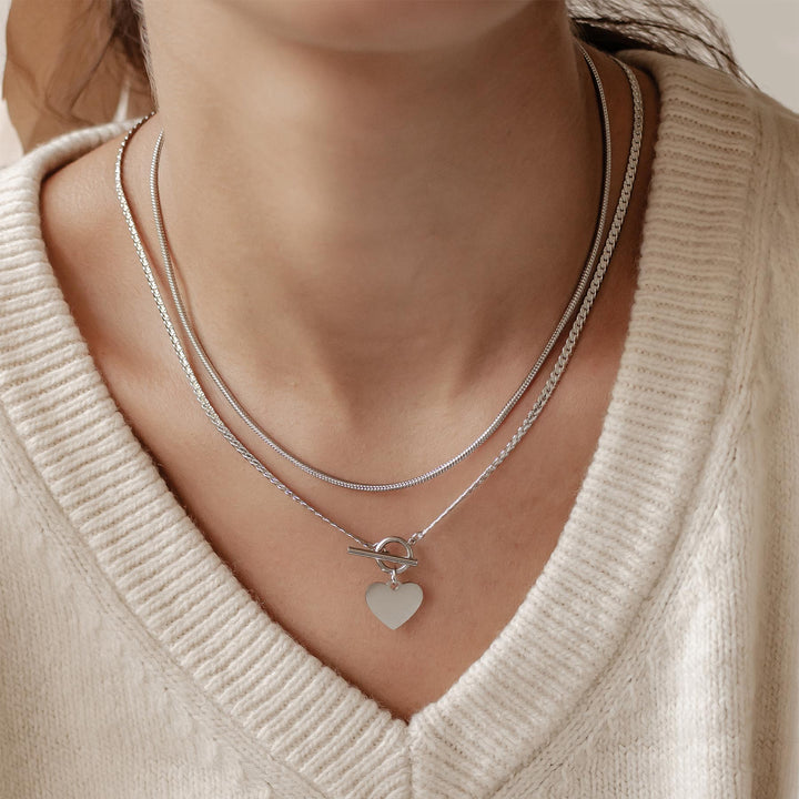 Set Collares Corazón y Cadena Serpiente Waterproof
