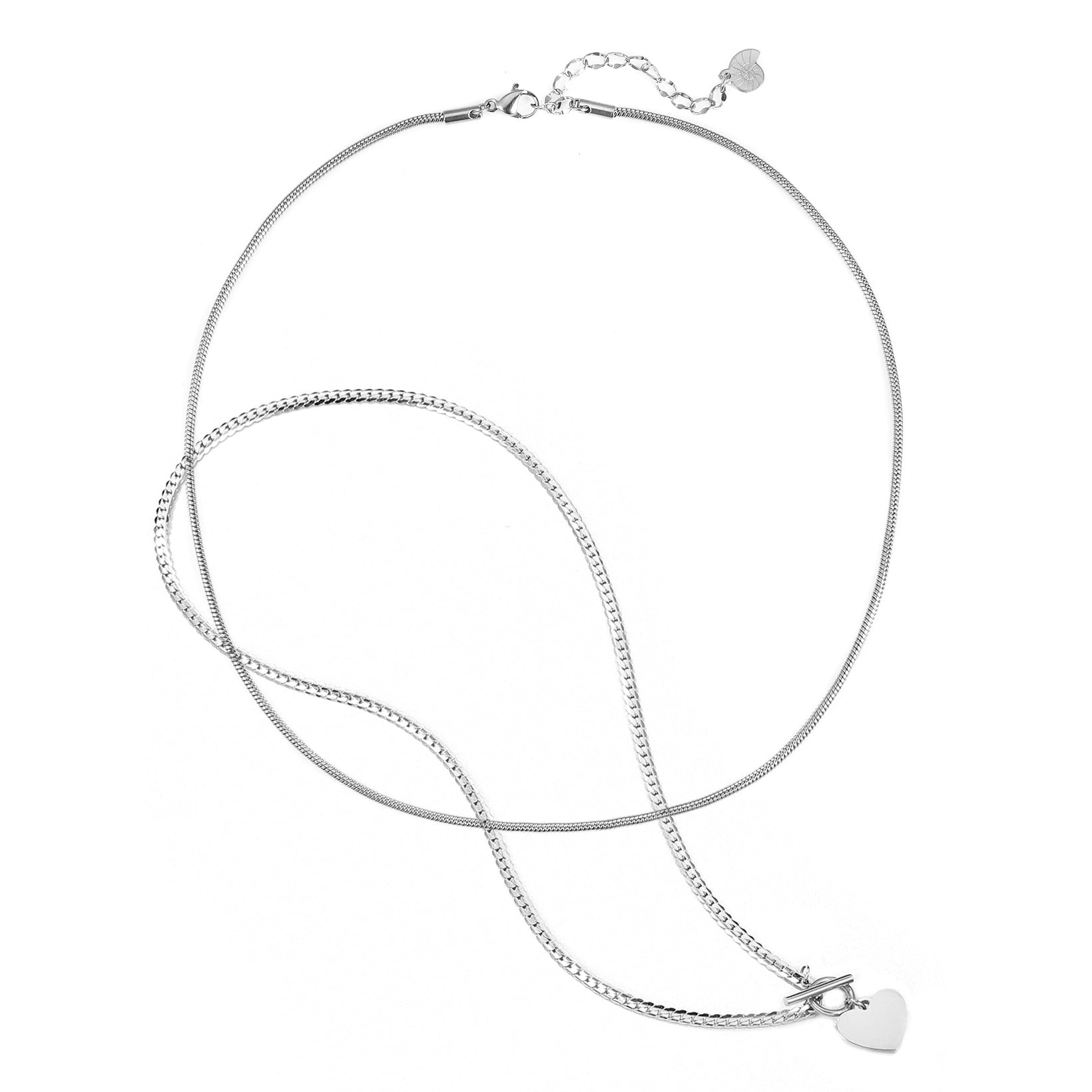 Set Collares Corazón y Cadena Serpiente Waterproof