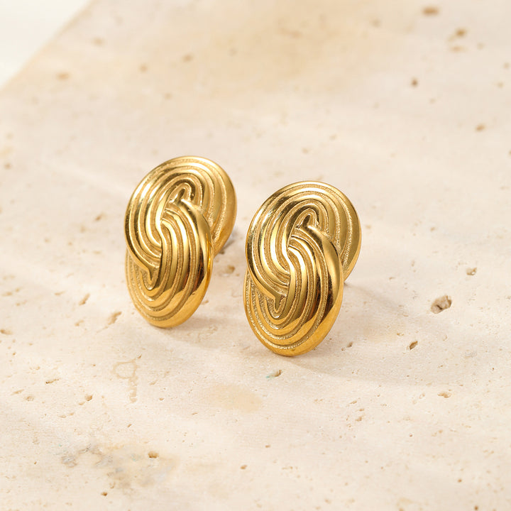Interlocking Circles Oversized Stud Earrings Waterproof