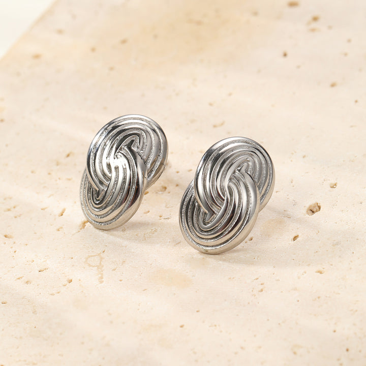 Interlocking Circles Oversized Stud Earrings Waterproof