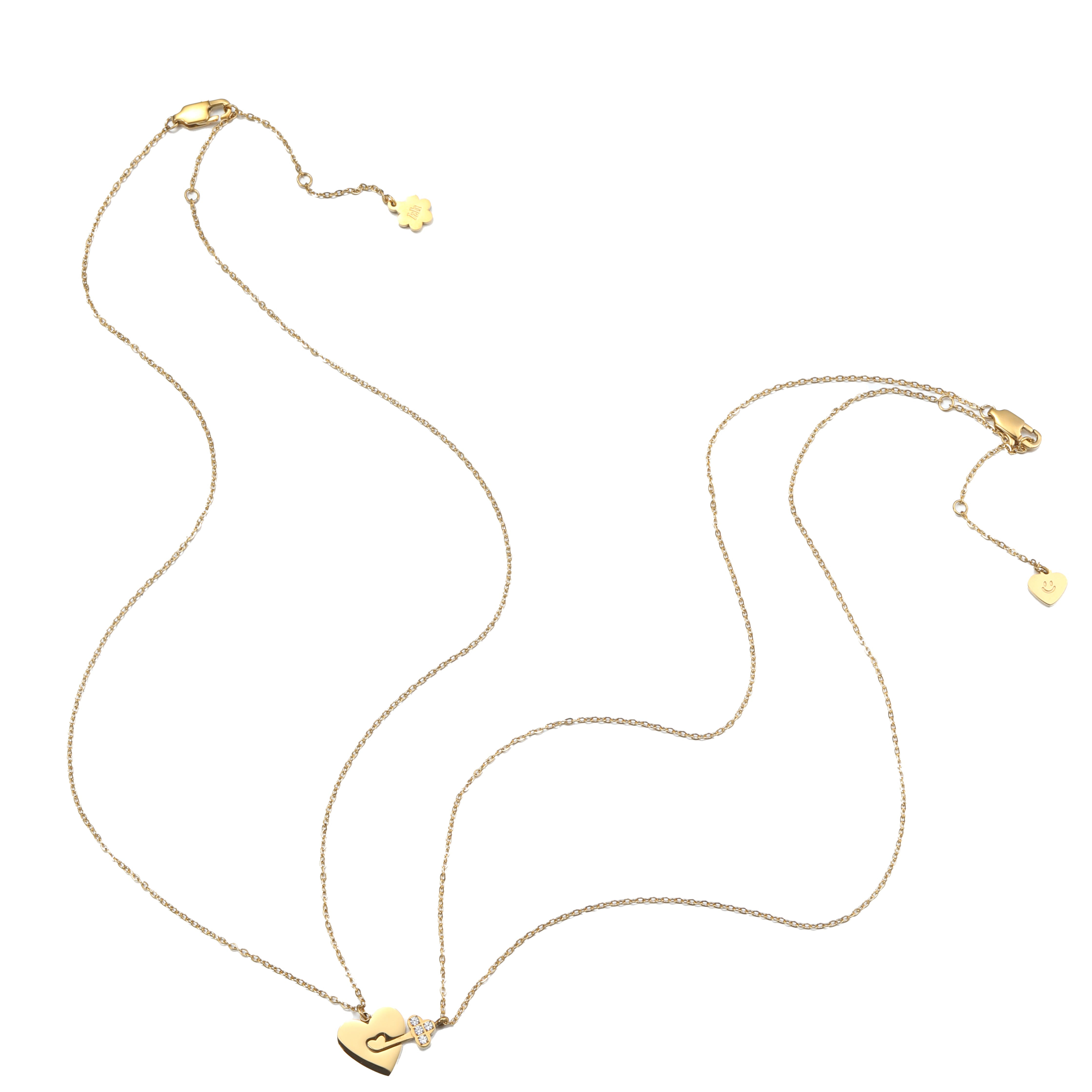 Set Collares Corazón & Llave – Waterproof