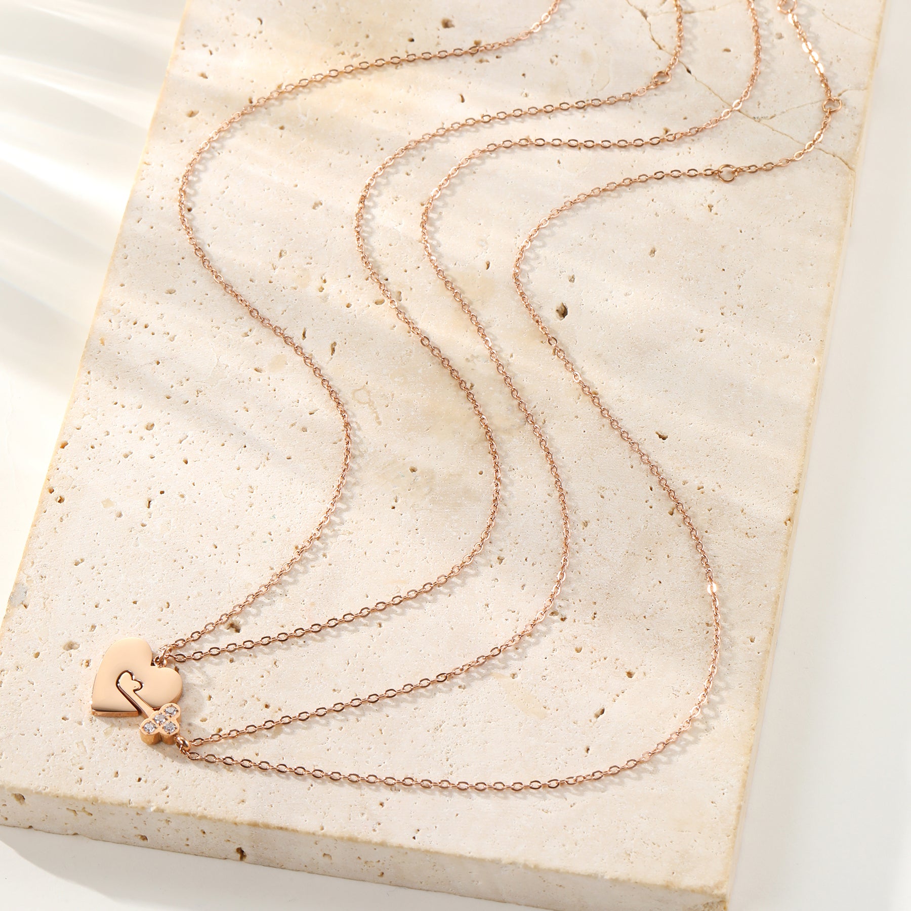 Set Collares Corazón & Llave – Waterproof