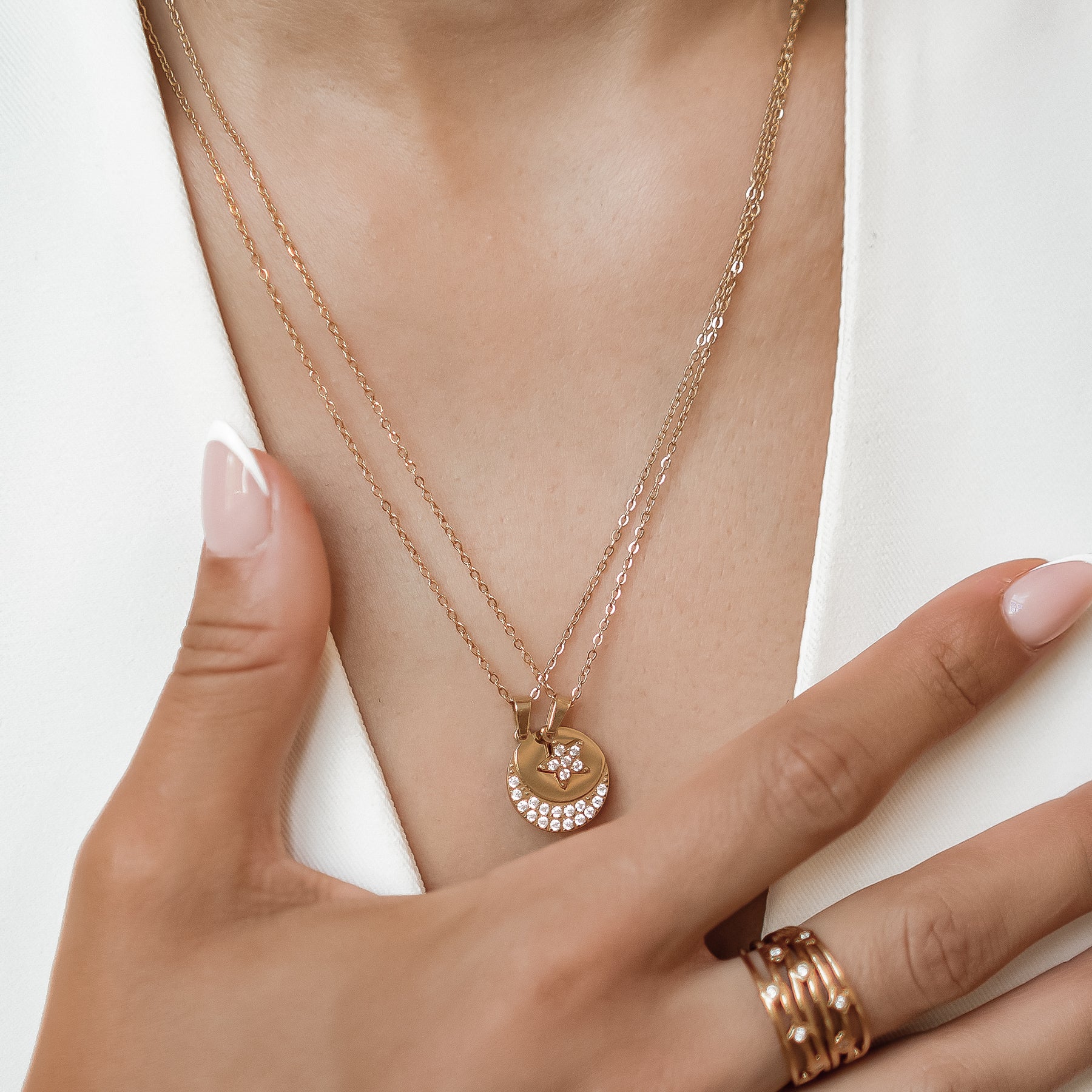 Set Colliers Étoile & Lune – Waterproof