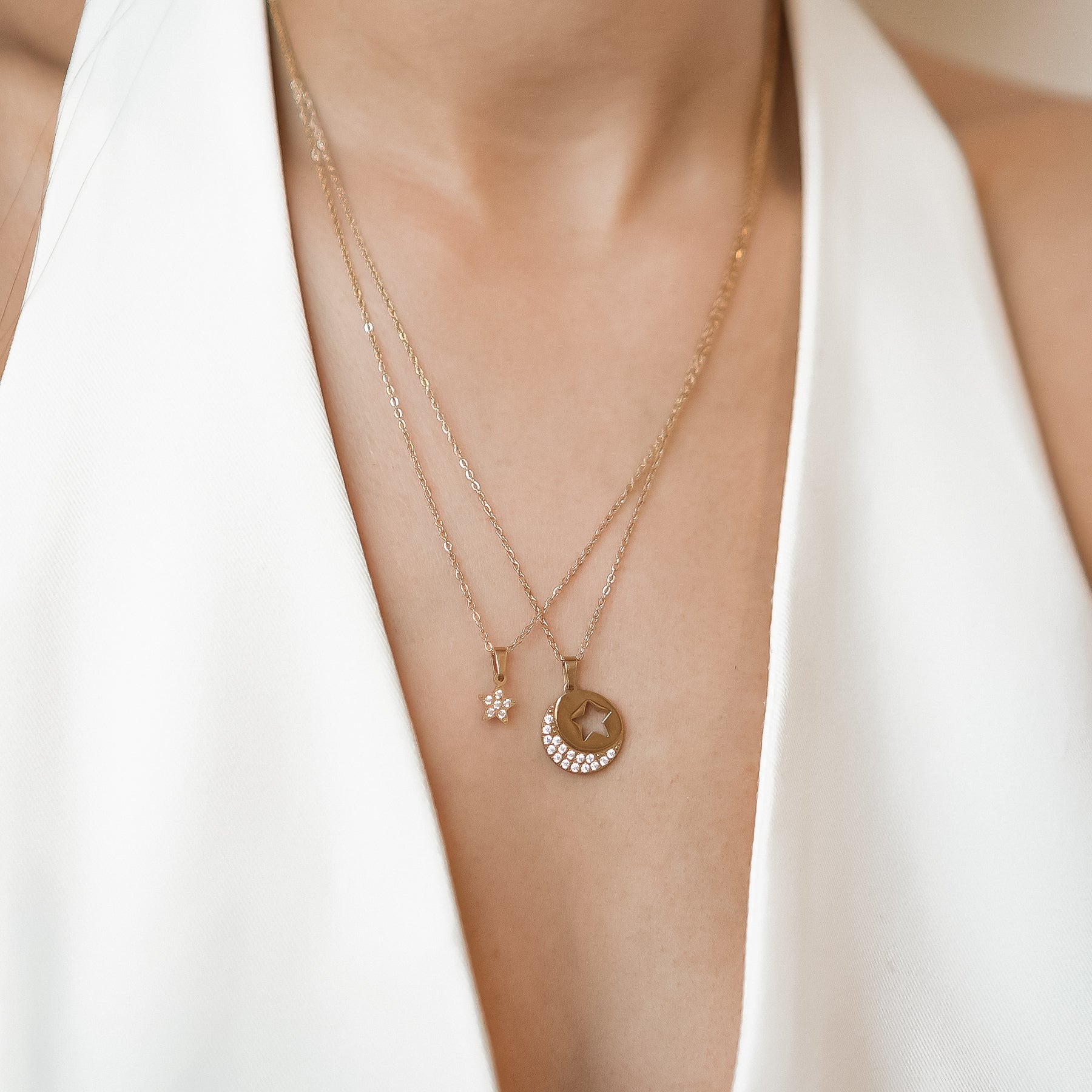Set Colliers Étoile & Lune – Waterproof