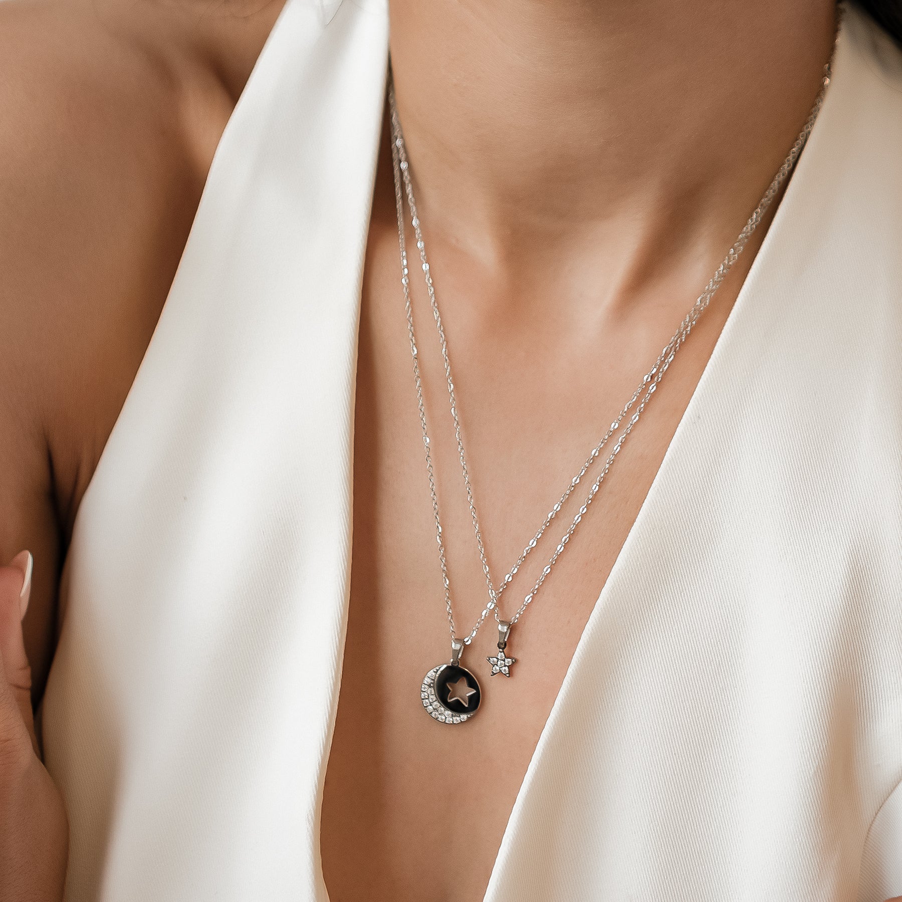 Set Colliers Étoile & Lune – Waterproof