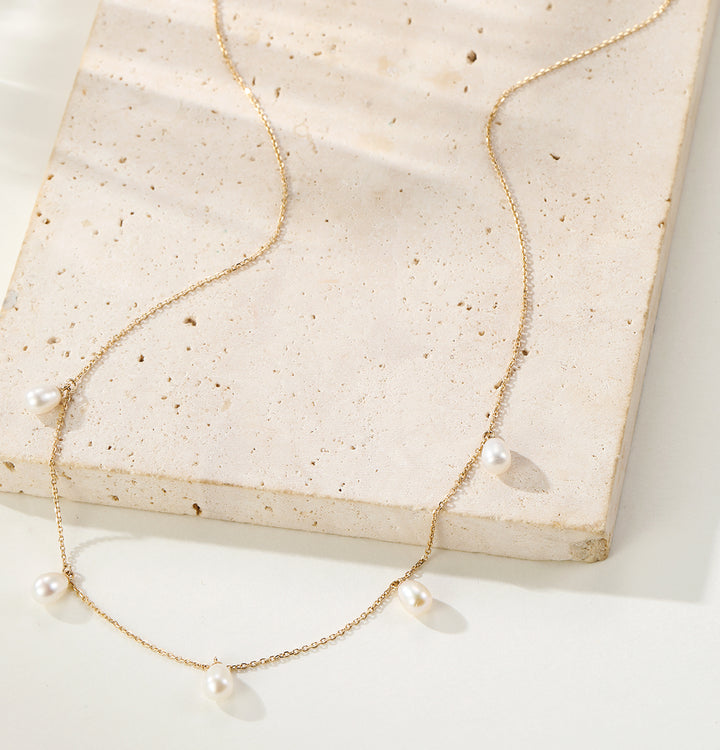 Unersetzliche Perle Kette aus 585 Gold