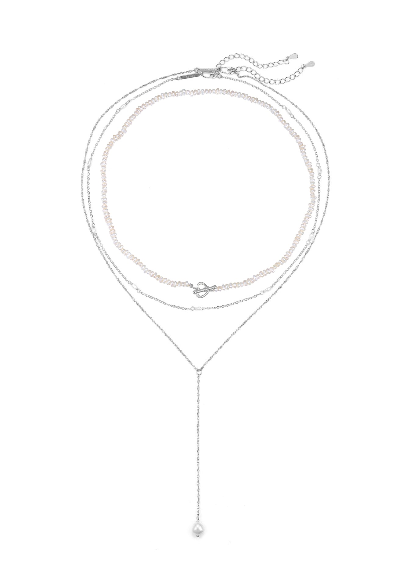 Perle Ketten Set Sterlingsilber in Gold