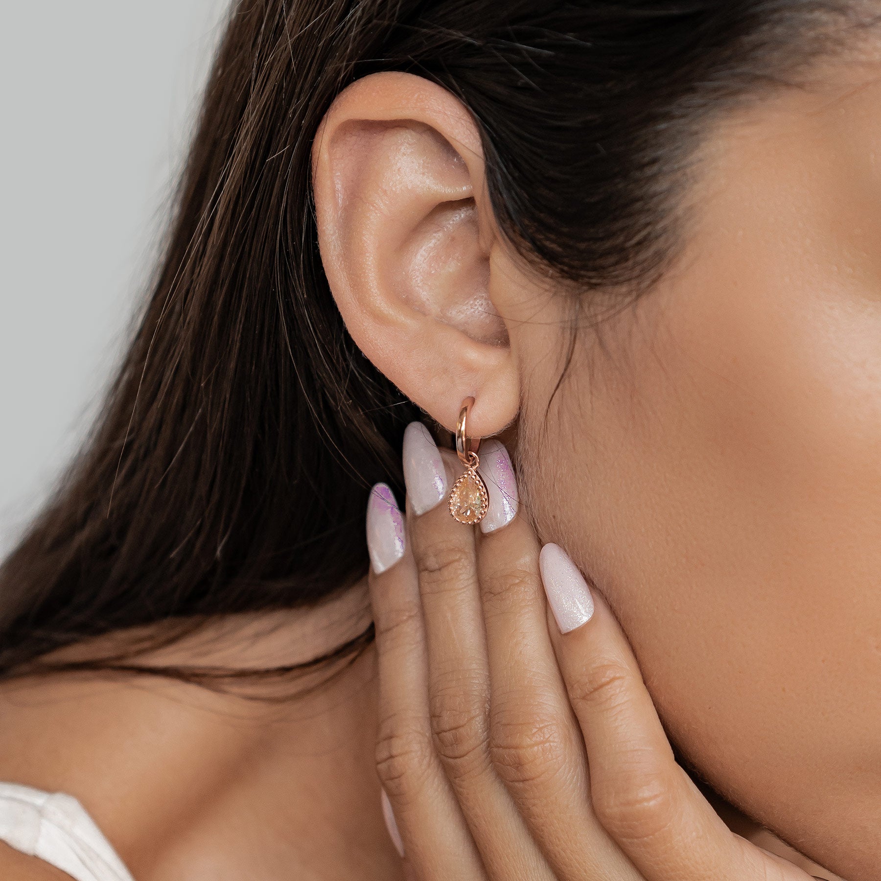 Januar Granat Geburtsstein Creolen Sterlingsilber