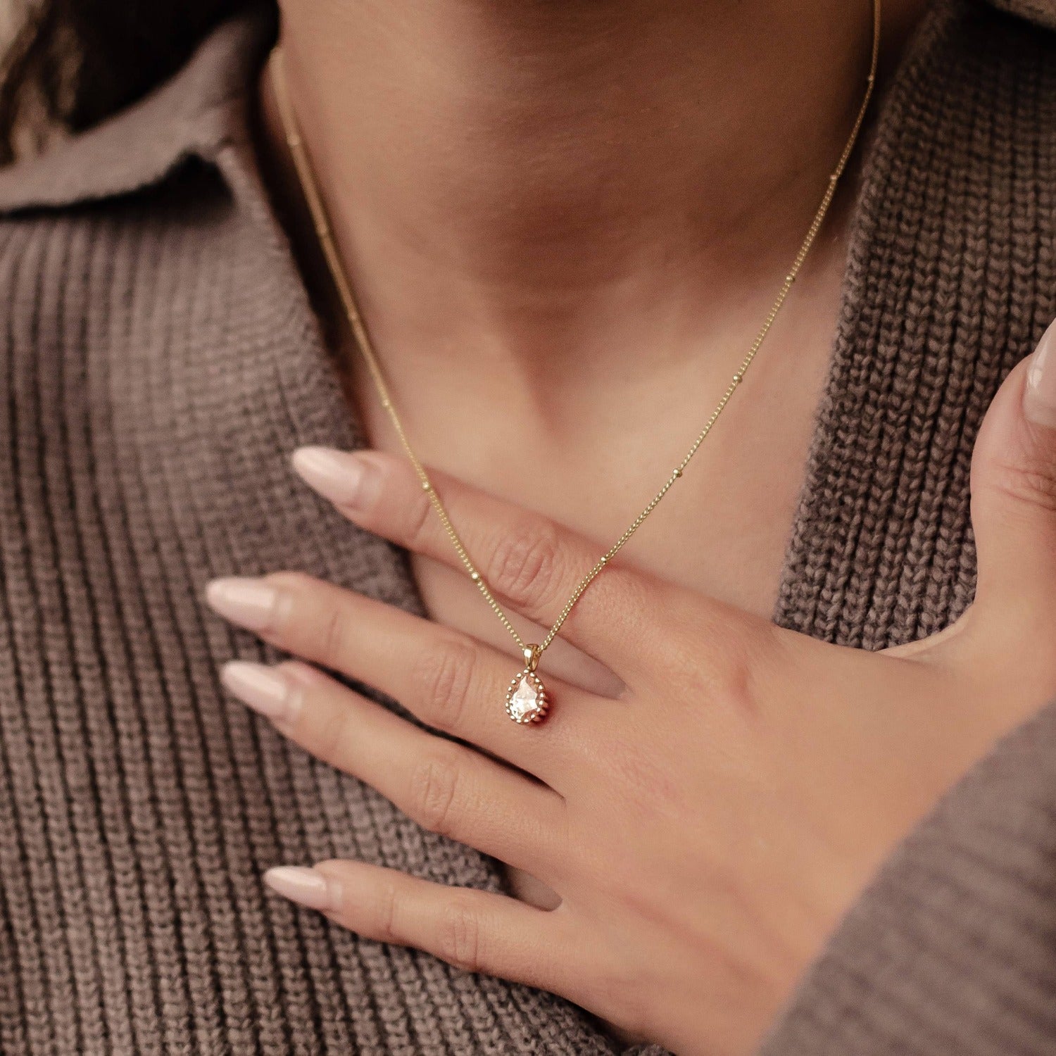 Collar Birthstone Enero Granate Plata de Ley 925 