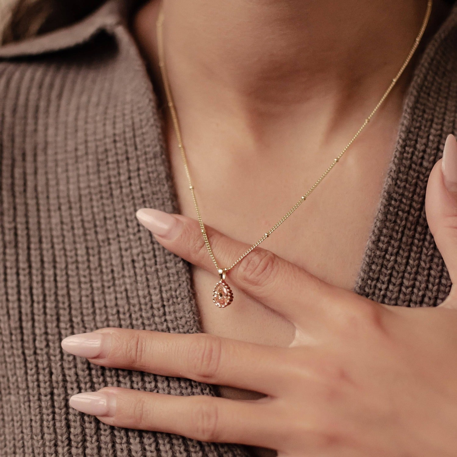 Collar Birthstone Enero Granate Plata de Ley 925 