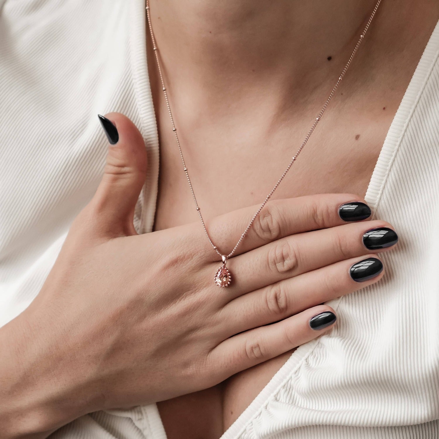 Collar Birthstone Enero Granate Plata de Ley 925 