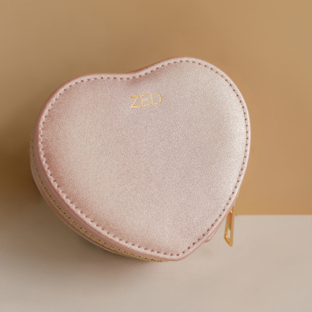 Pink Heart Jewelry Case