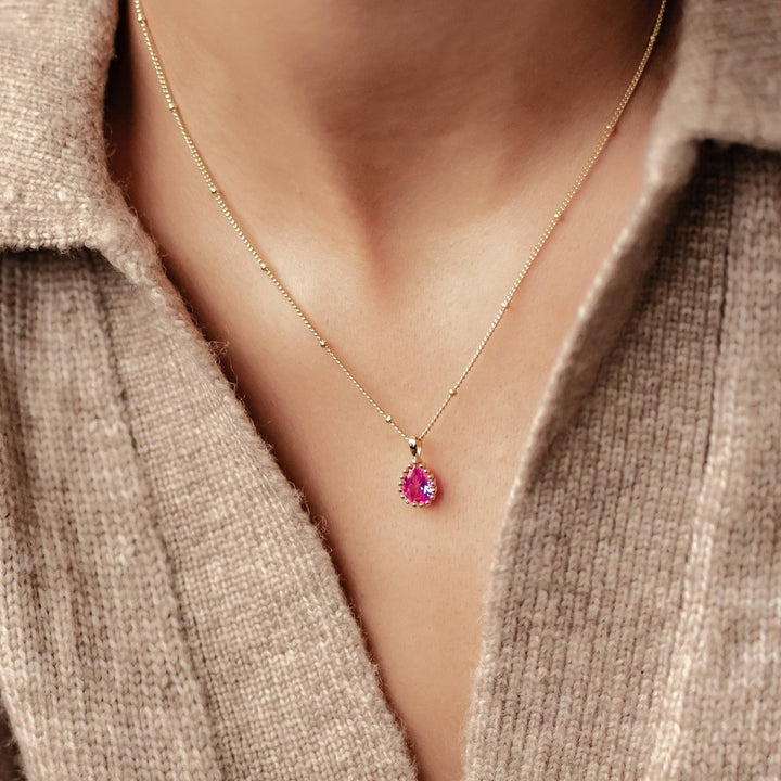 Collier Pierre de Naissance Juillet Rubis Argent Sterling