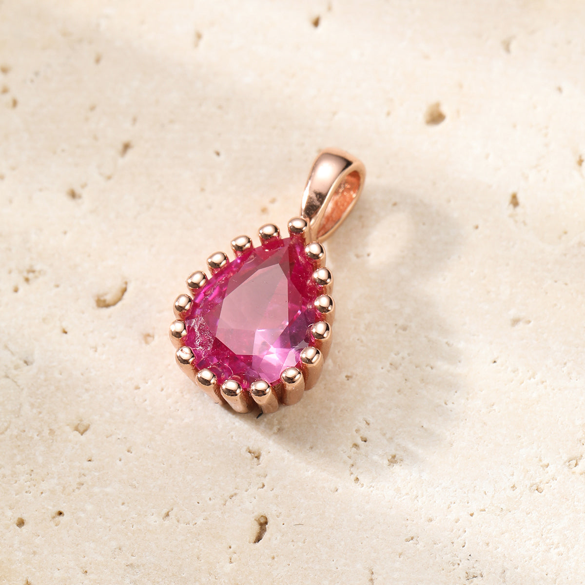 Juli Rubin Geburtsstein Halskette Sterlingsilber