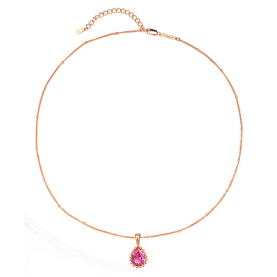 Collar Birthstone Julio Rubí Plata de Ley 925