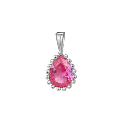 Collar Birthstone Julio Rubí Plata de Ley 925