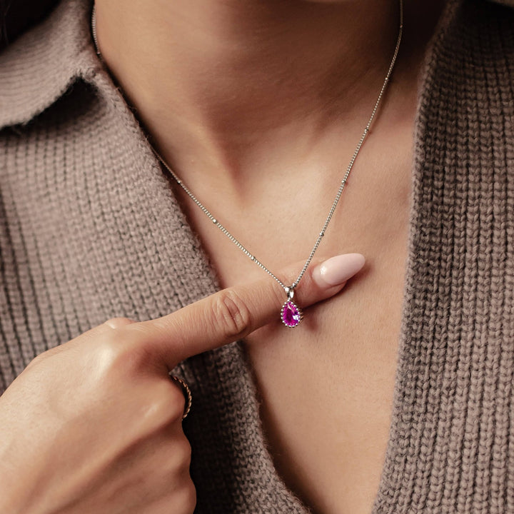 Collier Pierre de Naissance Juillet Rubis Argent Sterling