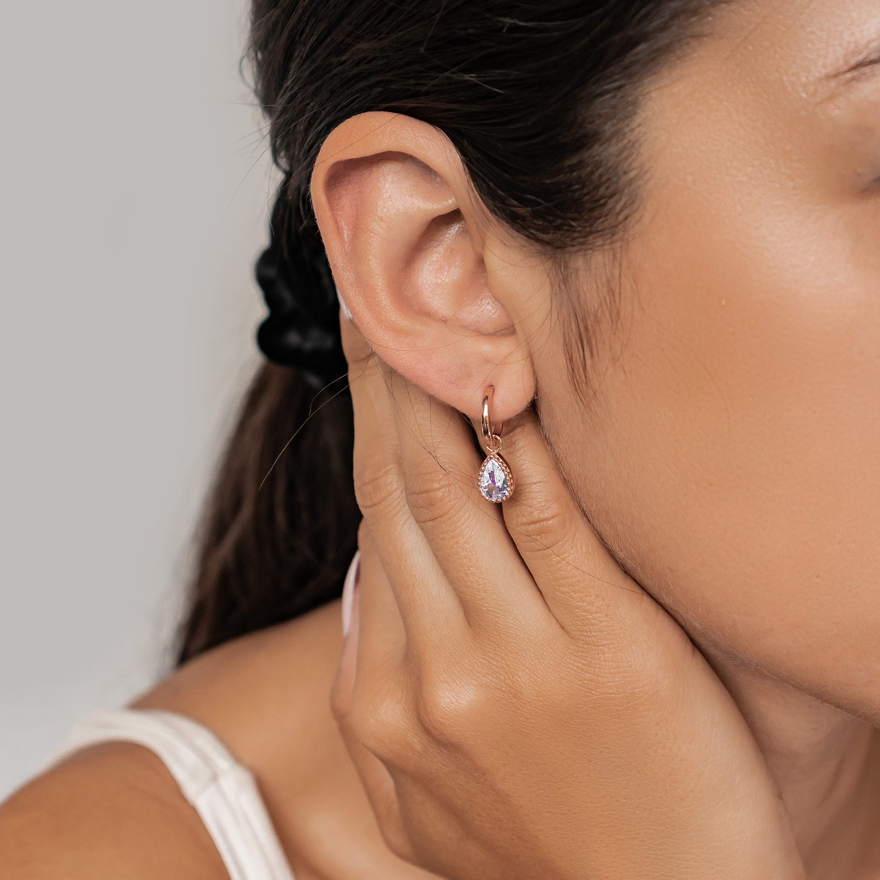 Juni Alexandrit Geburtsstein Creolen Sterlingsilber