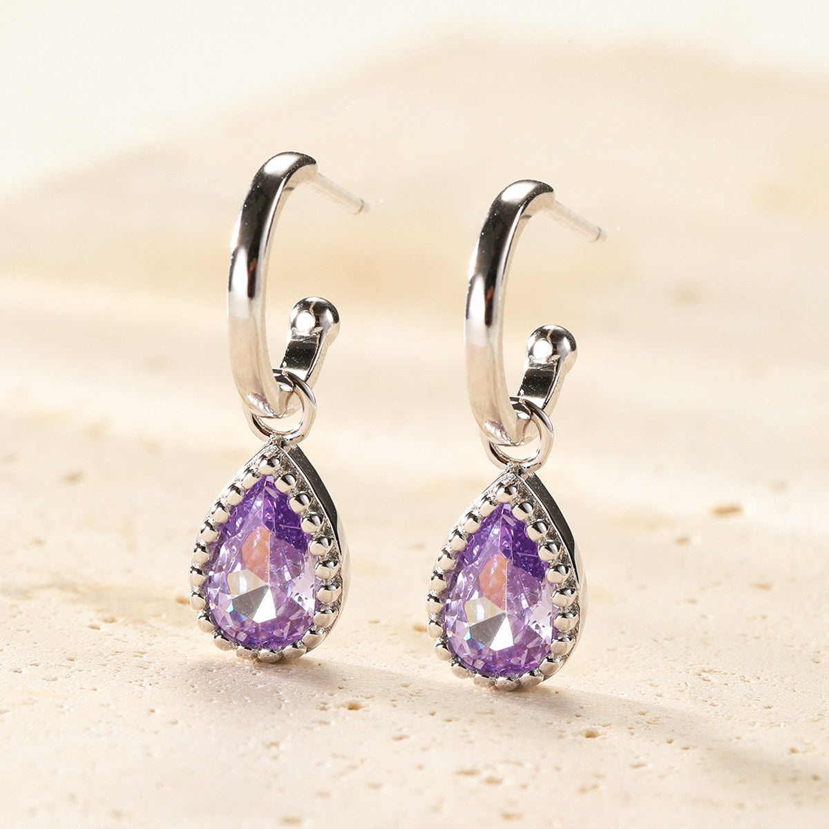 Juni Alexandrit Geburtsstein Creolen Sterlingsilber