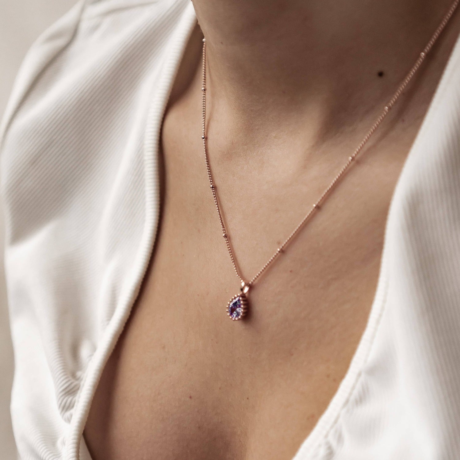 Collar Birthstone Junio Alejandrita Plata de Ley 925