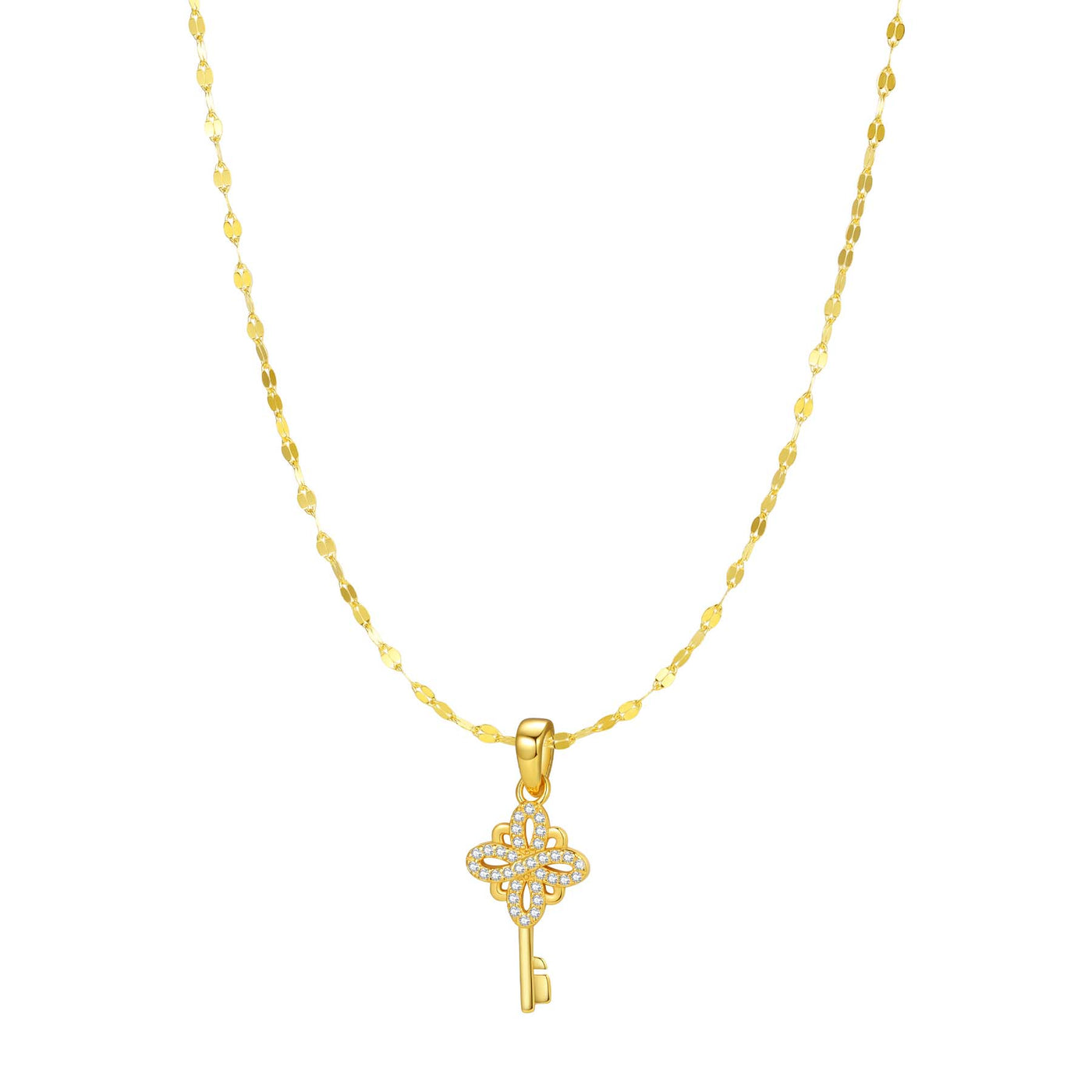 Collier Pendentif Clé Nouveaux Départs Sterling Argent