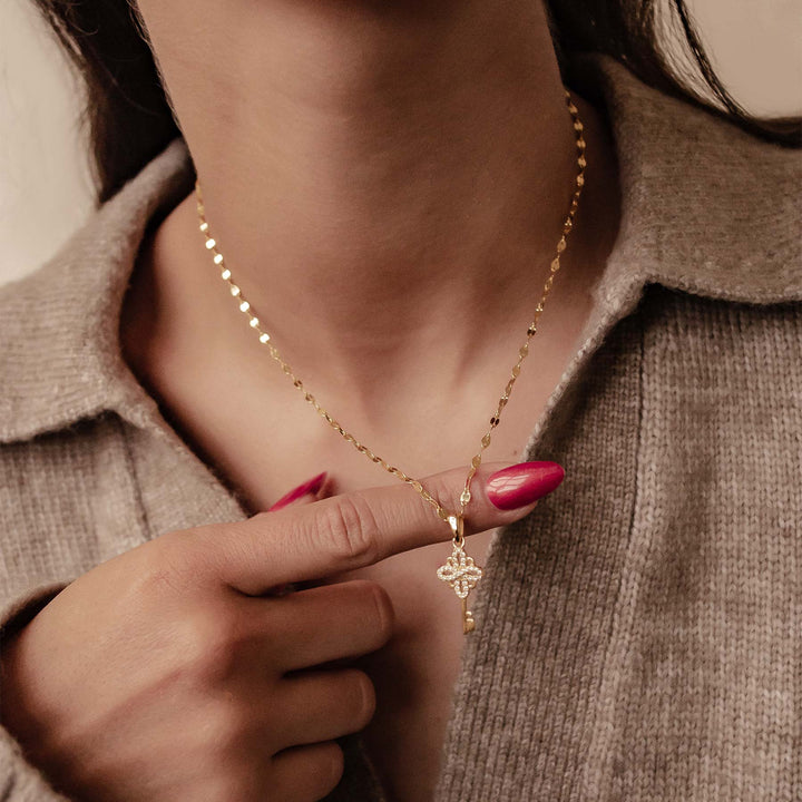 Collier Pendentif Clé Nouveaux Départs Argent Sterling