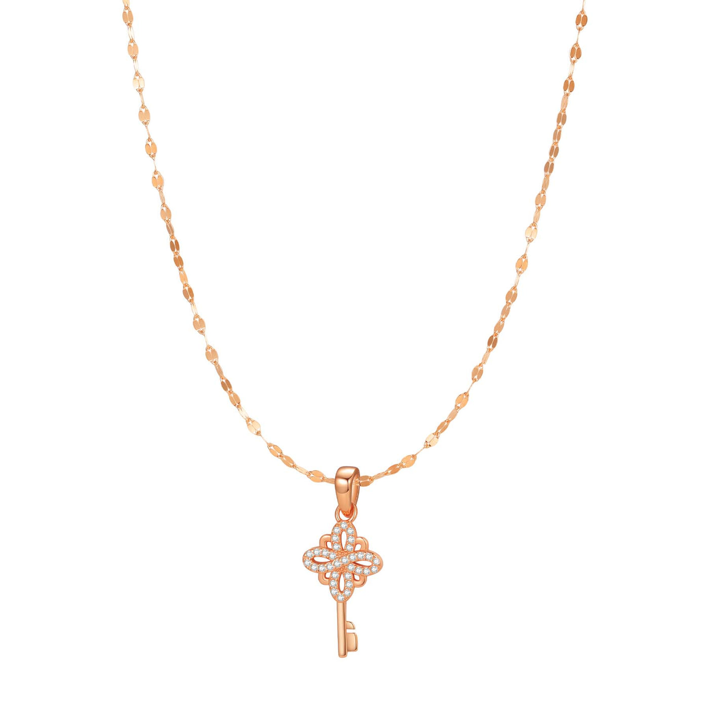 Collier Pendentif Clé Nouveaux Départs Sterling Argent