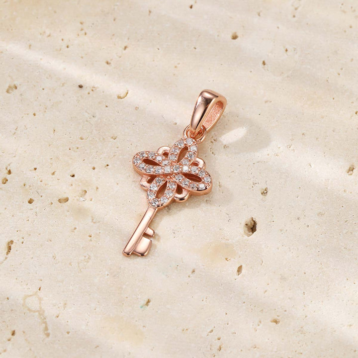 Collier Pendentif Clé Nouveaux Départs Argent Sterling