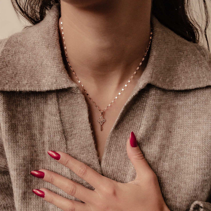 Collier Pendentif Clé Nouveaux Départs Argent Sterling