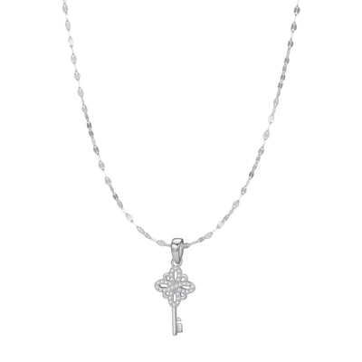 Collier Pendentif Clé Nouveaux Départs Sterling Argent