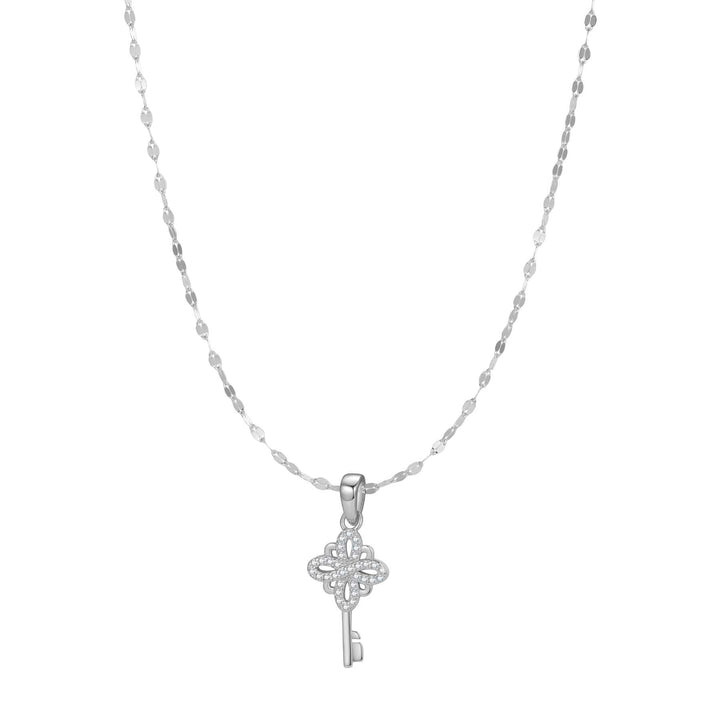 Collier Pendentif Clé Nouveaux Départs Argent Sterling