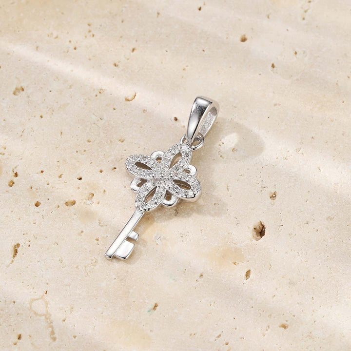 Collier Pendentif Clé Nouveaux Départs Argent Sterling