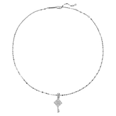 Collier Pendentif Clé Nouveaux Départs Sterling Argent