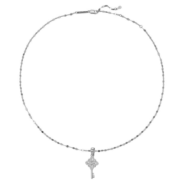 Collier Pendentif Clé Nouveaux Départs Argent Sterling