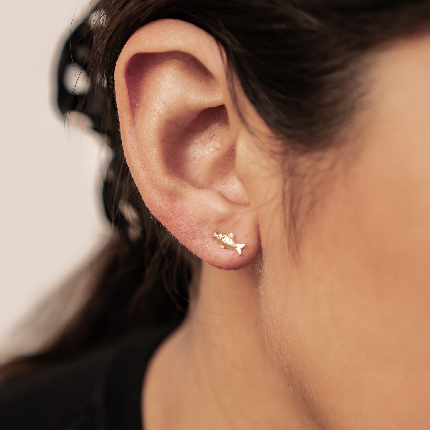 Pendientes Botón Peces Besándose Plata de Ley 925