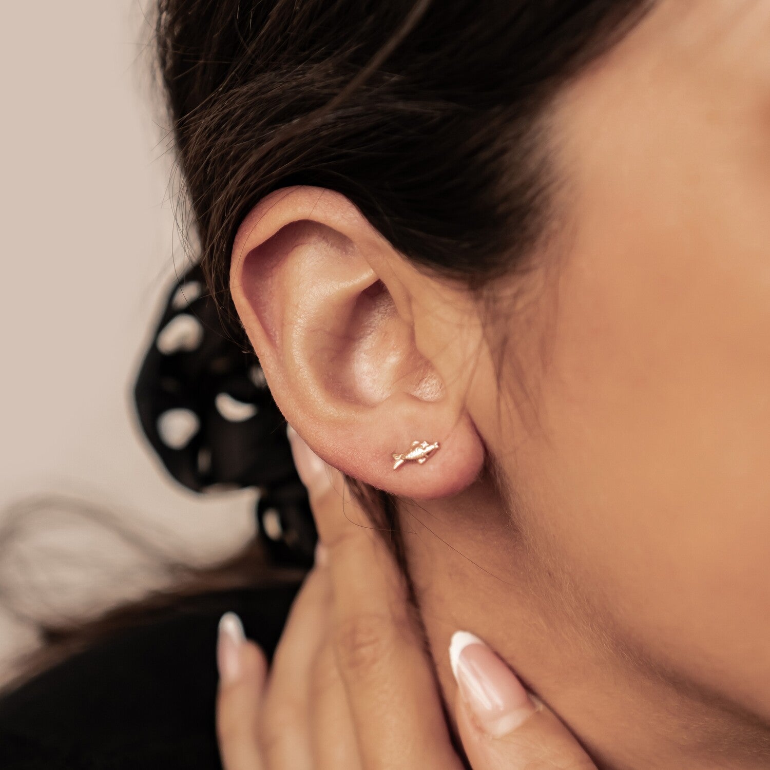 Pendientes Botón Peces Besándose Plata de Ley 925