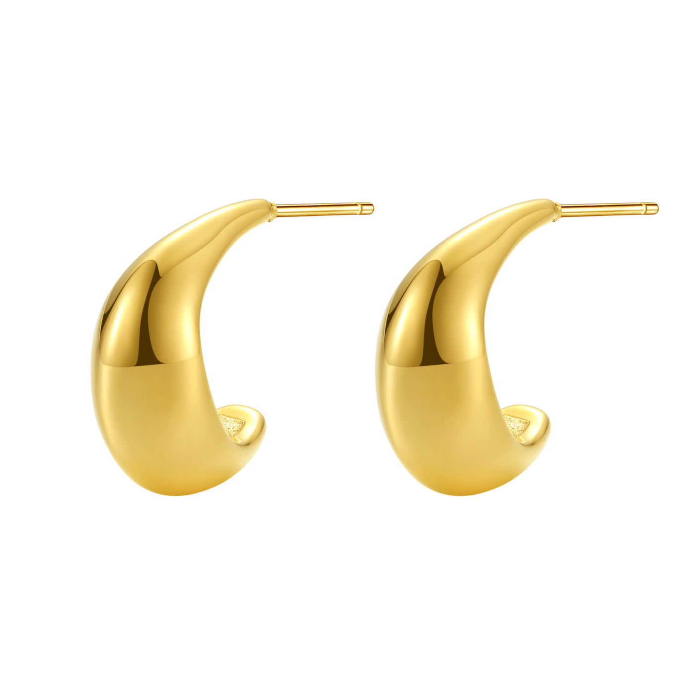 Boucles d'Oreilles Créoles Longues Dome Acier Inoxydable