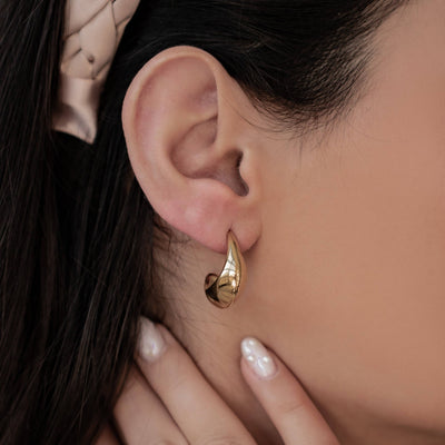 Boucles d'Oreilles Créoles Longues Dome Acier Inoxydable